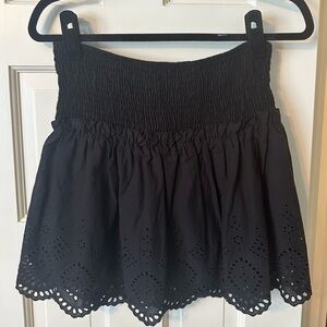 NWT Zara smocked eyelet hem mini skirt
